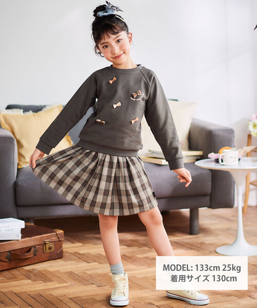 Noeil aime BeBe（ノイユエイムベベ）の「タータンチェックインナーパンツ付きスカート（スカート・キッズ・ブラウン系その他・120cm/110cm/130cm/100cm）」の5枚目の写真