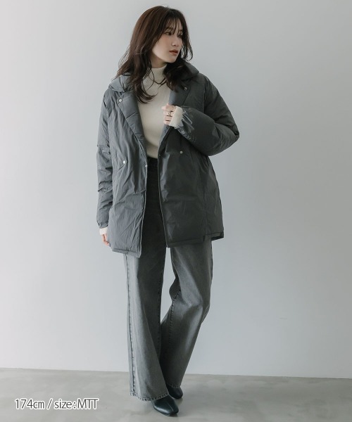 高身長 ブライトタフタファイバーダウンPコート（トールサイズ