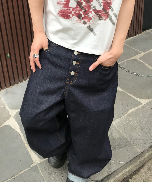 KICHUL(キチョル)の「Midnight Raw Wide Denim Pants (Indigo)(デニムパンツ・メンズ・その他・SMALL/MEDIUM/LARGE)」の3枚目の写真