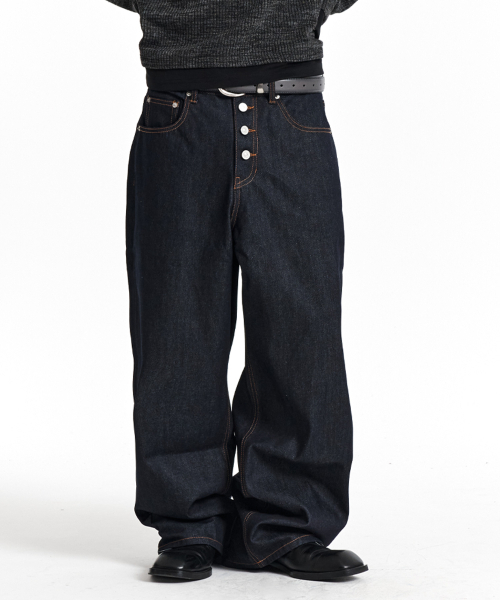 KICHUL(キチョル)の「Midnight Raw Wide Denim Pants (Indigo)(デニムパンツ・メンズ・その他・SMALL/MEDIUM/LARGE)」の4枚目の写真