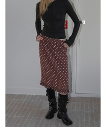 ETMON（エトモン）の「Banding Lace Frill Skirt, Brown（スカート）」