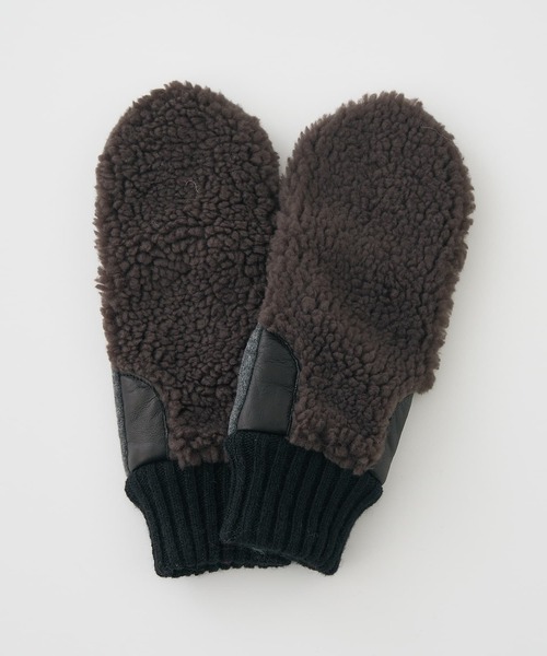 collex（コレックス）の「【福田手袋】【タッチパネル対応】ボアミトングローブ（手袋・レディース・ブラック/アイボリー/チャコールグレー・フリー）」の18枚目の写真