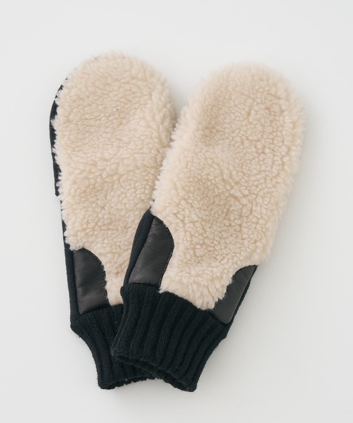 collex（コレックス）の「【福田手袋】【タッチパネル対応】ボアミトングローブ（手袋・レディース・ブラック/アイボリー/チャコールグレー・フリー）」の19枚目の写真