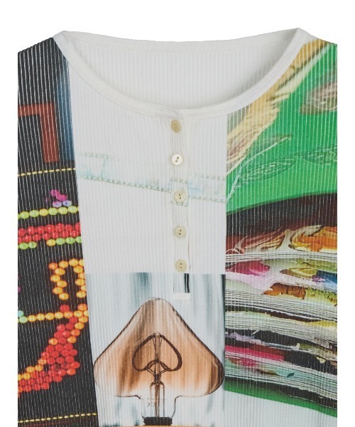 EMOTIONAL COLLAGE RIB TOP（Tシャツ/カットソー）｜Ameri（アメリ）の