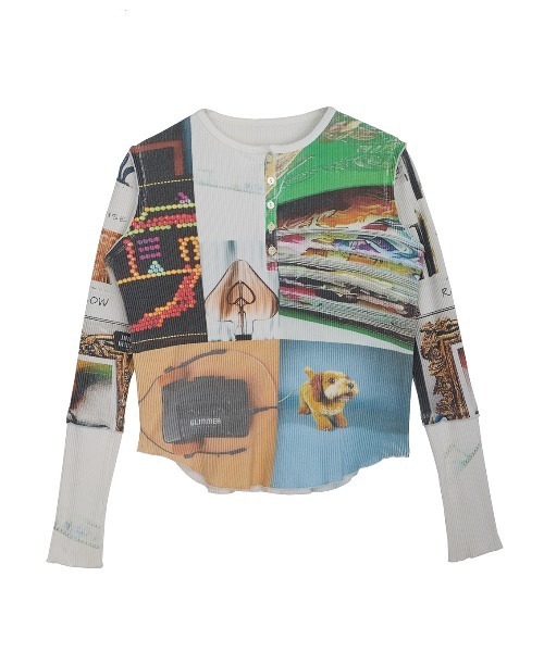 Ameri（アメリ）の「EMOTIONAL COLLAGE RIB TOP（Tシャツ/カットソー・レディース・マルチ・SMALL/MEDIUM）」の3枚目の写真