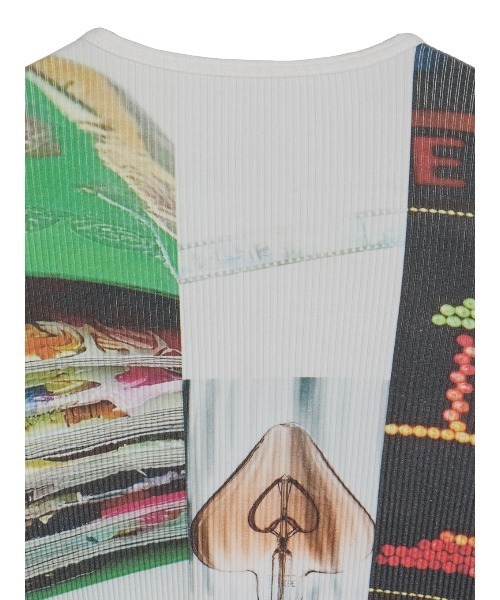 Ameri（アメリ）の「EMOTIONAL COLLAGE RIB TOP（Tシャツ/カットソー・レディース・マルチ・SMALL/MEDIUM）」の8枚目の写真