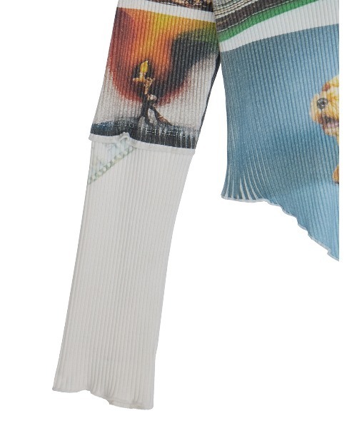 Ameri（アメリ）の「EMOTIONAL COLLAGE RIB TOP（Tシャツ/カットソー・レディース・マルチ・SMALL/MEDIUM）」の9枚目の写真