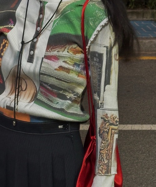 EMOTIONAL COLLAGE RIB TOP（Tシャツ/カットソー）｜Ameri（アメリ）の