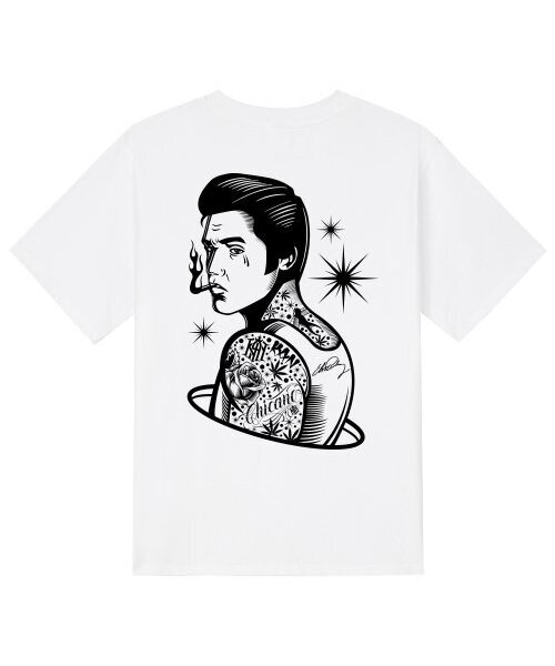 KAN6312(カン6312)の「KTW0184 エルビス 半袖Tシャツ ホワイト(Tシャツ/カットソー・メンズ・その他・LARGE/MEDIUM/X-LARGE/SMALL)」の1枚目の写真