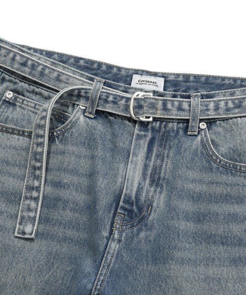 COVERNAT(カバーナット)の「ベルトデニムウォッシングレギュラーパンツブルー(デニムパンツ・レディース・その他・LARGE/X-LARGE/MEDIUM/XX-LARGE/X-SMALL/SMALL)」の3枚目の写真