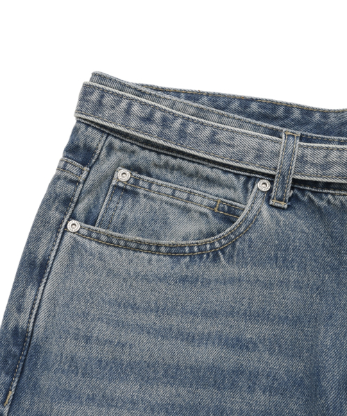 COVERNAT(カバーナット)の「ベルトデニムウォッシングレギュラーパンツブルー(デニムパンツ・レディース・その他・LARGE/X-LARGE/MEDIUM/XX-LARGE/X-SMALL/SMALL)」の5枚目の写真