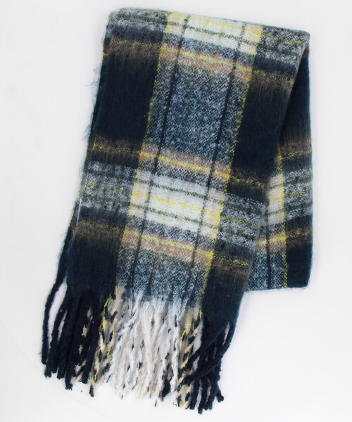 FREAK'S STORE(フリークスストア)の「チェック柄 ボリューム マフラー(マフラー・メンズ・ブラック/オリーブ/ブラウン/ベージュ/ネイビー・ONE SIZE)」の1枚目の写真