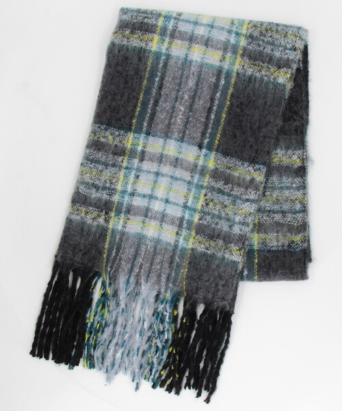 FREAK'S STORE(フリークスストア)の「チェック柄 ボリューム マフラー(マフラー・メンズ・ブラック/オリーブ/ブラウン/ベージュ/ネイビー・ONE SIZE)」の9枚目の写真