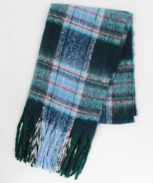 FREAK'S STORE(フリークスストア)の「チェック柄 ボリューム マフラー(マフラー・メンズ・ブラック/オリーブ/ブラウン/ベージュ/ネイビー・ONE SIZE)」の10枚目の写真