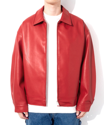 QT8 GARMENTS（キューティーエイトガーメント）の「TL Vegan Leather Single Jacket (Red)（ライダースジャケット）」
