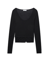 U-NECK JERSEY TOP
