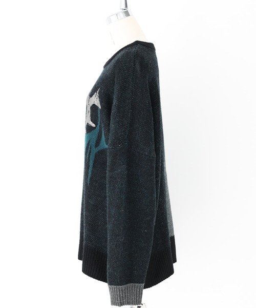 kOhAKU（コハク）の「『配色箔プリントアート柄ニット』（ニット/セーター・レディース・ブラック・FREE）」の18枚目の写真