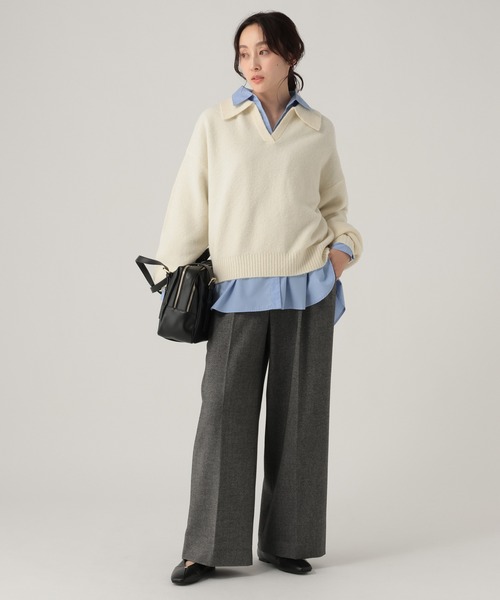 Elura（エルーラ）の「襟付きニット/636906（ニット/セーター・レディース・ホワイト/イエロー/グレー・FREE）」の4枚目の写真