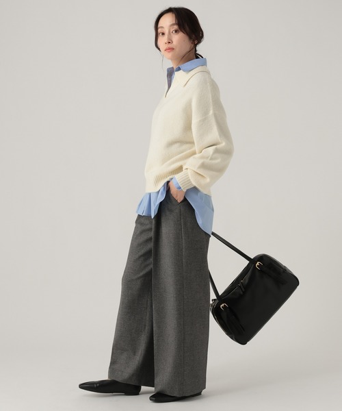 Elura（エルーラ）の「襟付きニット/636906（ニット/セーター・レディース・ホワイト/イエロー/グレー・FREE）」の5枚目の写真