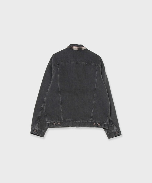 orSlow（オアスロウ）の「orSlow ORGANIC COTTON FLANNEL CHECK LINING BLACK DENIM JACKET / 01-6105-D61S（デニムジャケット・メンズ・ブラック・4/3）」の2枚目の写真