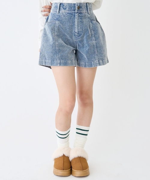d.i.a ラビットファー付きサイド編み上げコーデュロイショートパンツ d.i.a ラビットファー付きサイド編み上げコーデュロイショートパンツ
