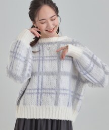 Cutie Blonde（キューティーブロンド）の「【S-LL】チェック柄ふわふわニット（ニット/セーター）」