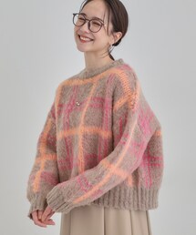Cutie Blonde | チェック柄ふわふわニット(ニット/セーター)