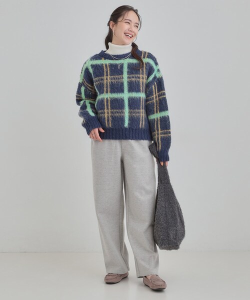 Cutie Blonde（キューティーブロンド）の「チェック柄ふわふわニット