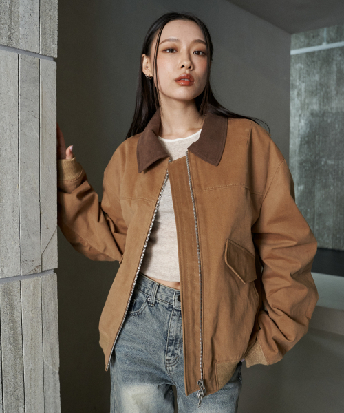 SPERONE WOMEN(スペローネウーマン)の「ディトロイトシャーリングボンバージャケットウィメンズ(キャメル)(ブルゾン・レディース・その他・FREE)」の1枚目の写真