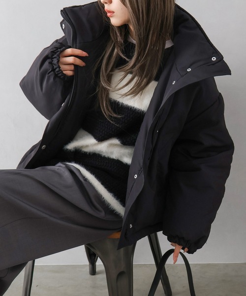 セール】スタンドZIPフェイクダウン（ダウンジャケット/コート