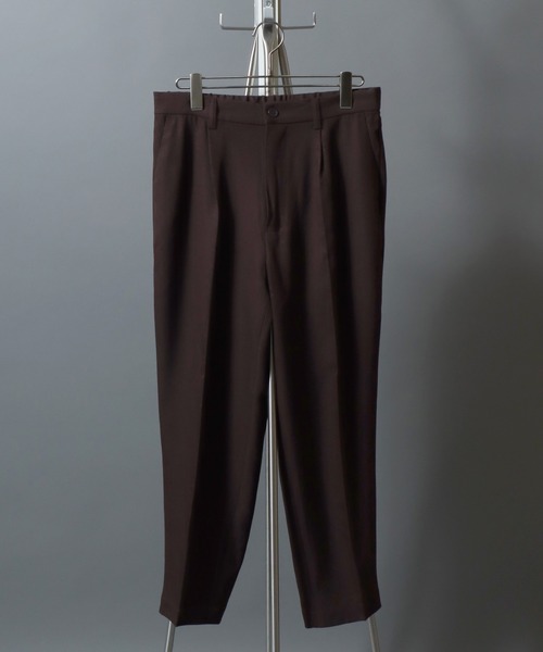 ANPAS（アンパス）の「Poly Serge Pull-on Trousers/ポリサージワイドイージートラウザーパンツ スラックス ボトムス メンズ テーパード（スラックス・メンズ・チャコールグレー/ブラック/グリーン/ブラウン・S/M/L/LL）」の3枚目の写真