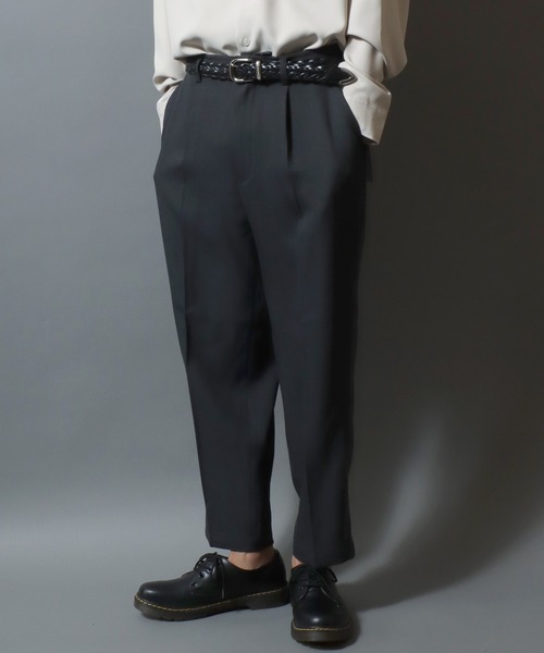ANPAS（アンパス）の「Poly Serge Pull-on Trousers/ポリサージワイドイージートラウザーパンツ スラックス ボトムス メンズ テーパード（スラックス・メンズ・チャコールグレー/ブラック/グリーン/ブラウン・S/M/L/LL）」の22枚目の写真