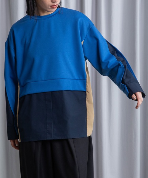 MARECHAL TERRE(マルシャルテル)の「レイヤードデザイントップス(Tシャツ/カットソー・レディース・ブラック/アイボリー/ネイビー/ブルー・MEDIUM)」の6枚目の写真