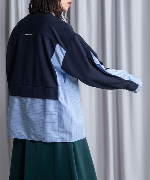 MARECHAL TERRE(マルシャルテル)の「レイヤードデザイントップス(Tシャツ/カットソー・レディース・ブラック/アイボリー/ネイビー/ブルー・MEDIUM)」の13枚目の写真