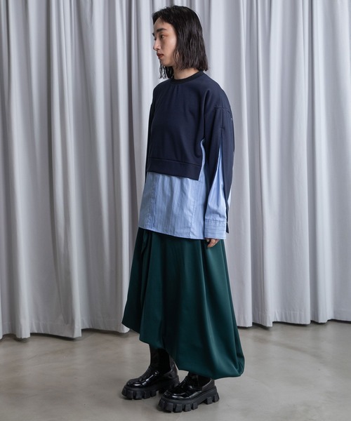 MARECHAL TERRE(マルシャルテル)の「レイヤードデザイントップス(Tシャツ/カットソー・レディース・ブラック/アイボリー/ネイビー/ブルー・MEDIUM)」の15枚目の写真