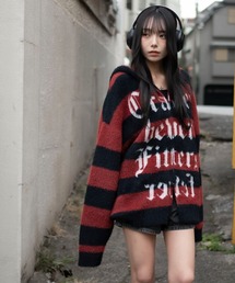 WEGO/シャギーグラフィックZIPパーカー