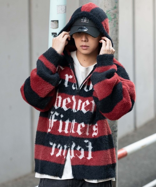 WEGO（ウィゴー）の「WEGO/シャギーグラフィックZIPパーカー（パーカー・メンズ・ブラック/レッド系その他/グレー系その他5・MEDIUM/LARGE）」の20枚目の写真