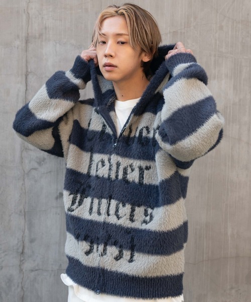 WEGO（ウィゴー）の「WEGO/シャギーグラフィックZIPパーカー（パーカー・メンズ・ブラック/レッド系その他/グレー系その他5・MEDIUM/LARGE）」の8枚目の写真