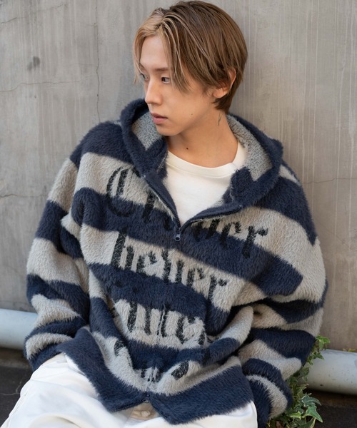 WEGO（ウィゴー）の「WEGO/シャギーグラフィックZIPパーカー（パーカー・メンズ・ブラック/レッド系その他/グレー系その他5・MEDIUM/LARGE）」の11枚目の写真