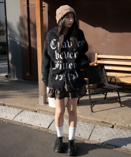 WEGO（ウィゴー）の「WEGO/シャギーグラフィックZIPパーカー（パーカー・メンズ・ブラック/レッド系その他/グレー系その他5・MEDIUM/LARGE）」の6枚目の写真