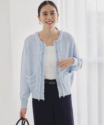 UNTITLED | 【洗える/ジャケット風】ツイードニットカーディガン(カーディガン/ボレロ)