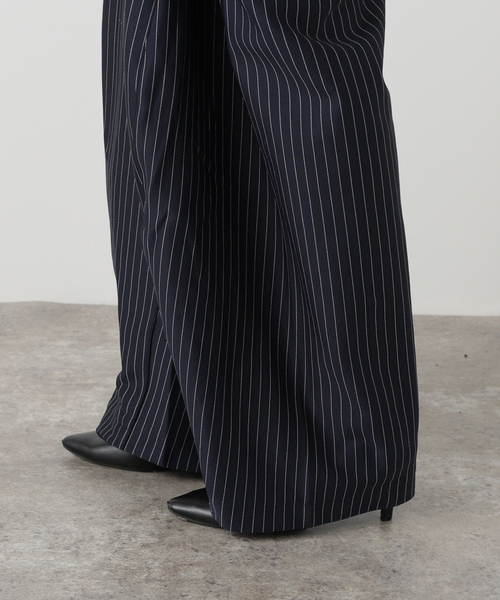 TIBI/ティビ】 PINSTRIPE ACTIVE KNIT WINSLOW PANT：パンツ 