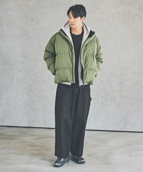 BAYFLOW（ベイフロー）の「ファイバー中綿スタンドブルゾン（ブルゾン・メンズ・ブラック/カーキ・LARGE/MEDIUM）」の12枚目の写真