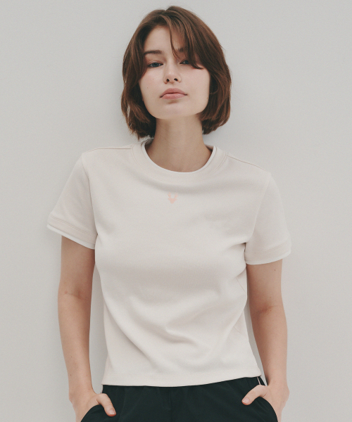 DEARMYDEER(ディアマイディア)の「ディアシンボルダブルレイヤードTシャツ(ベージュ)(Tシャツ/カットソー・レディース・その他・FREE)」の2枚目の写真