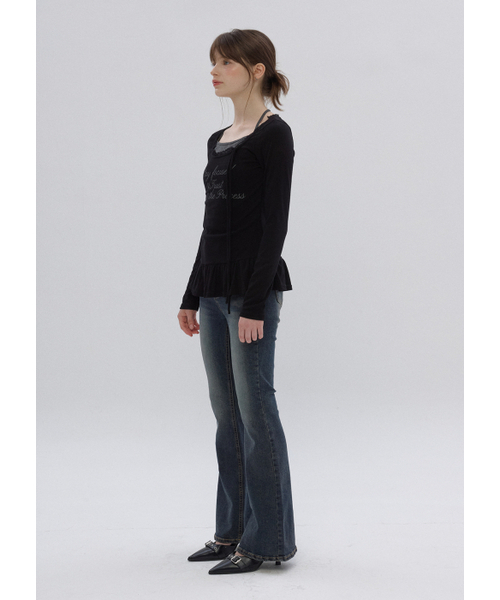 BUTTON UP(ボタンアップ)の「クラシックウォッシュドブーツカットデニム(デニムパンツ・レディース・その他・SMALL/MEDIUM/LARGE)」の4枚目の写真