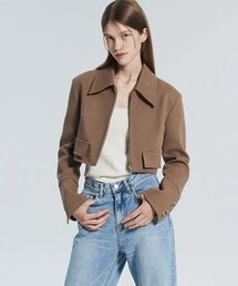 RACLEUR（ラクレール）の「Fitted Crop Zip Jacket [BROWN]（その他アウター）」