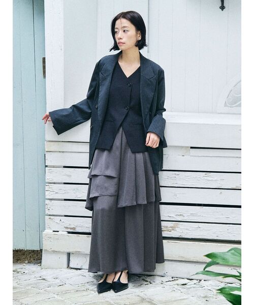 LAGUNAMOON（ラグナムーン）の「カフスダブルテーラードジャケット（テーラードジャケット・レディース・グレー/チャコールグレー/ベージュ・FREE）」の6枚目の写真
