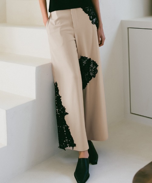 Lace Layout Pants/レースレイアウトパンツ（スラックス）｜sahara