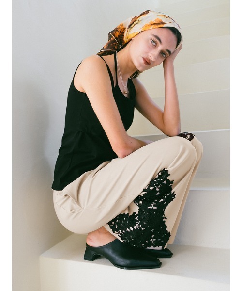 sahara(サハラ)の「Lace Layout Pants/レースレイアウトパンツ(スラックス・レディース・ブラック/ブラウン/ベージュ・FREE)」の14枚目の写真