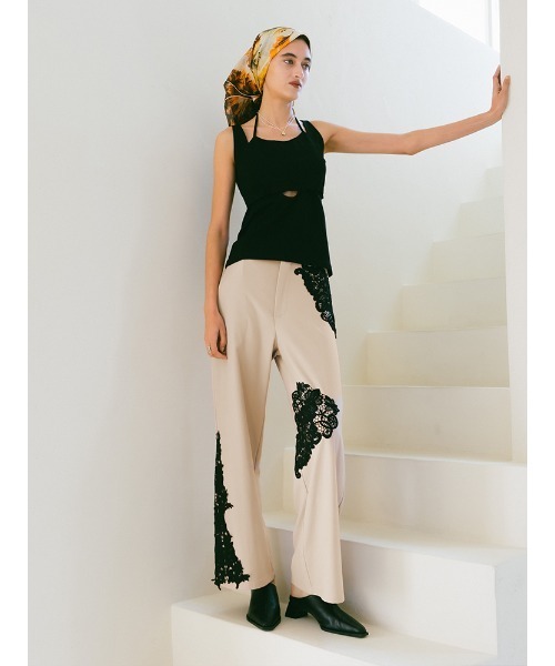 sahara(サハラ)の「Lace Layout Pants/レースレイアウトパンツ(スラックス・レディース・ブラック/ブラウン/ベージュ・FREE)」の11枚目の写真
